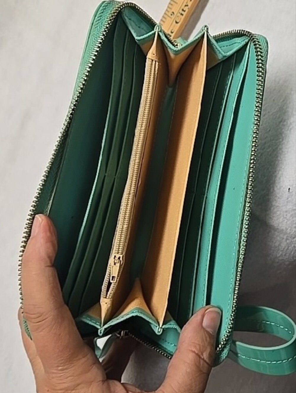 Mint Green Top-Handle Satchel With Wallet 10x12x6 W/ Wallet - Picture 11 of 11